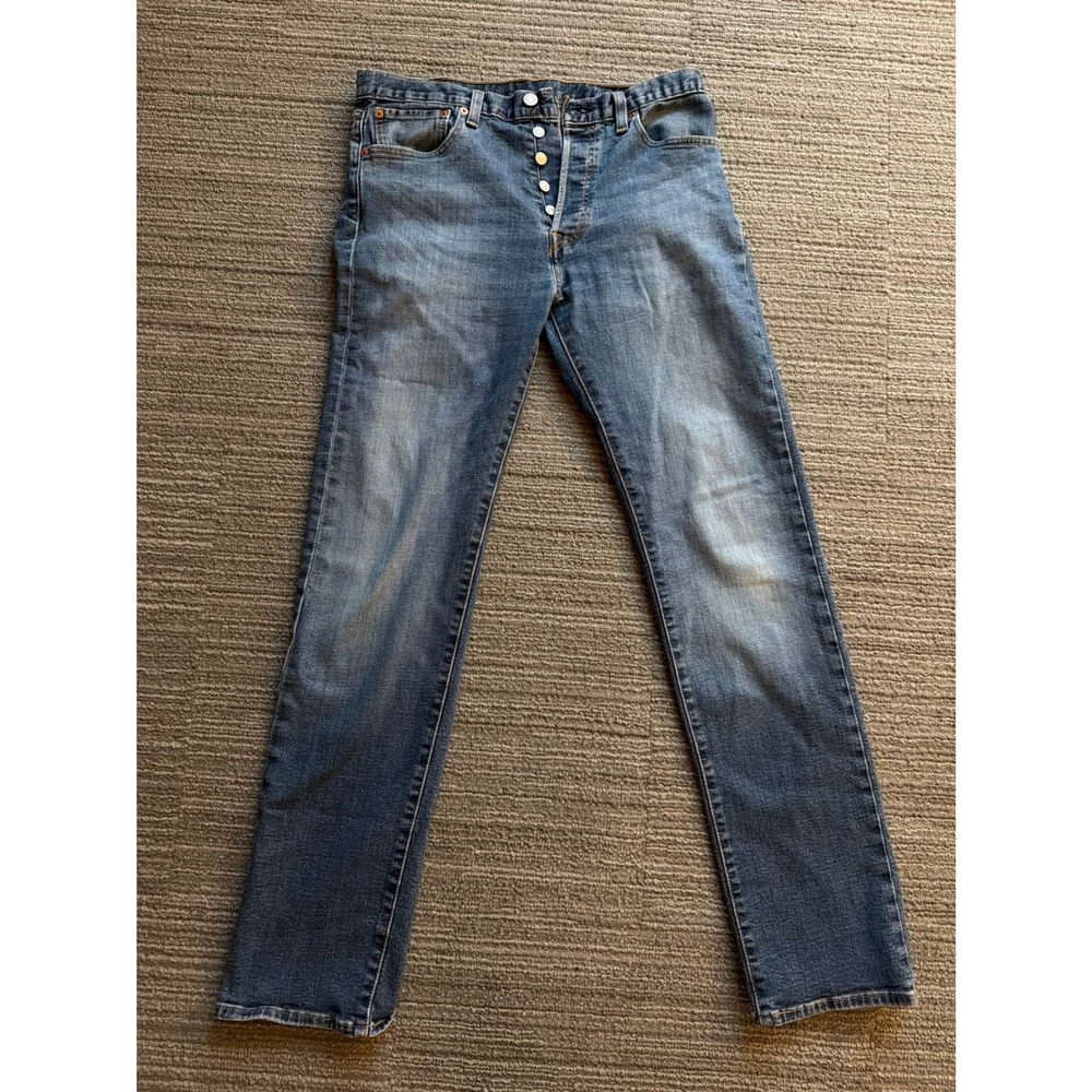 Levis 501 Original Fit Straight Leg Jeans Medium Wash Blue W32 L34